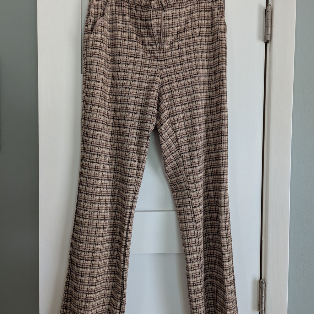 Elegant Plaid Straight Leg Pants